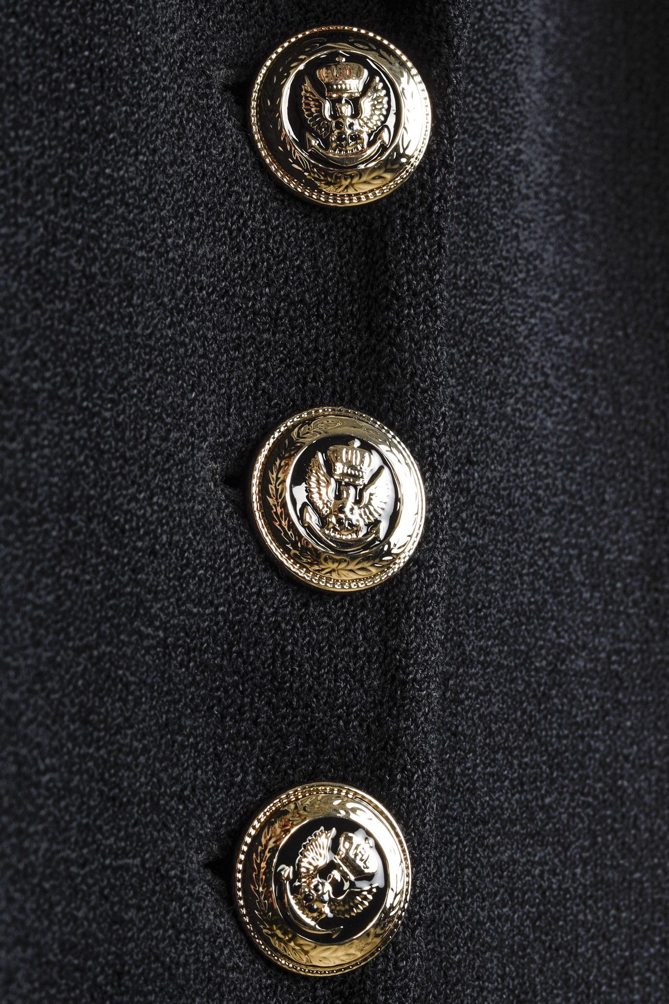 Other St. John 2002 Golden Eagle Button Black Knit Blazer Size L / US 10 / IT 46 - 9 Thumbnail