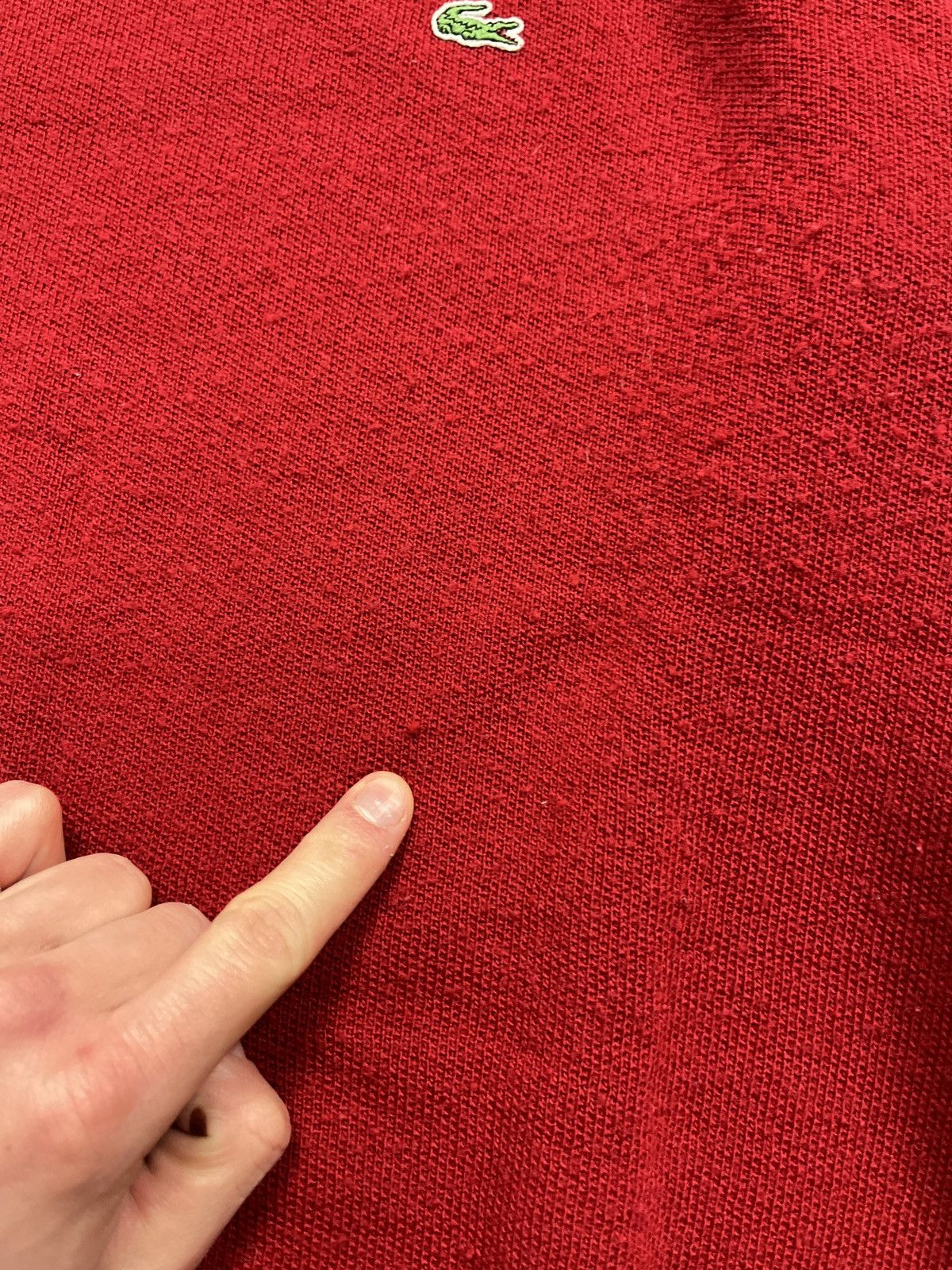 Lacoste × Vintage Vintage Lacoste Red Wool Knit Sweater Size US L / EU 52-54 / 3 - 12 Thumbnail