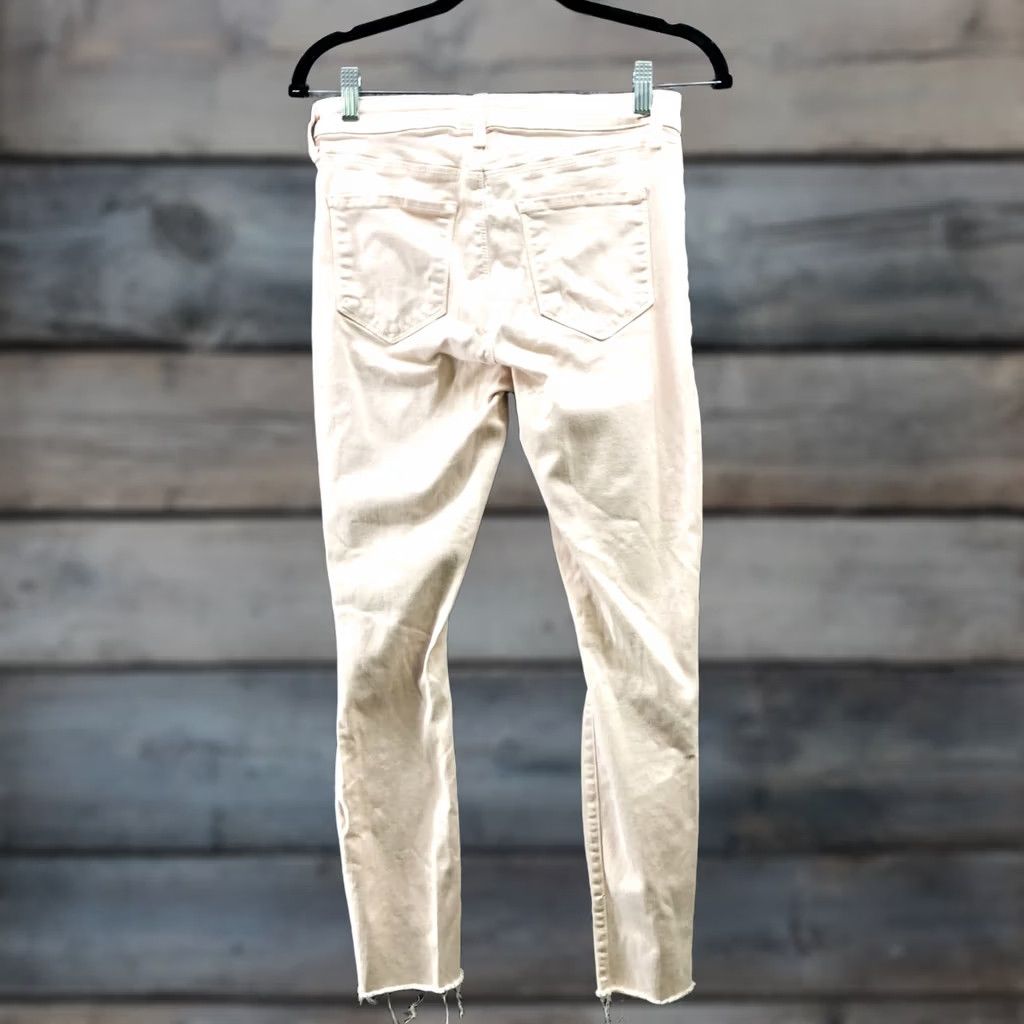 L'AGENCE L'agence Margo Skinny High Rise Skinny Jean Womens 29 Quartz Destruct Beige Denim Distressed 5-Pocket Stretch Size 29" - 1 Thumbnail