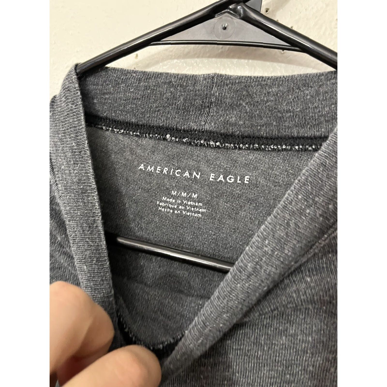 American Eagle Outfitters VINTAGE American Eagle Long Sleeve Pullover Blouse Medium Gray Plush Women Size M / US 6-8 / IT 42-44 - 2 Thumbnail