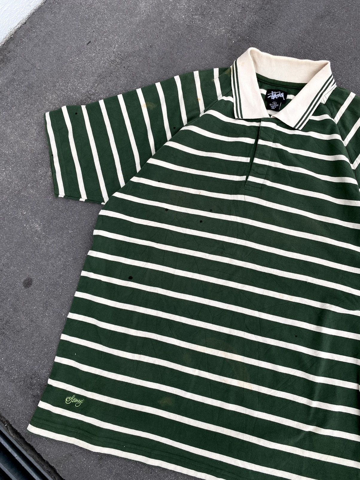 Stussy Vintage Rare Stussy Green Stripe Size US L / EU 52-54 / 3 - 9 Thumbnail