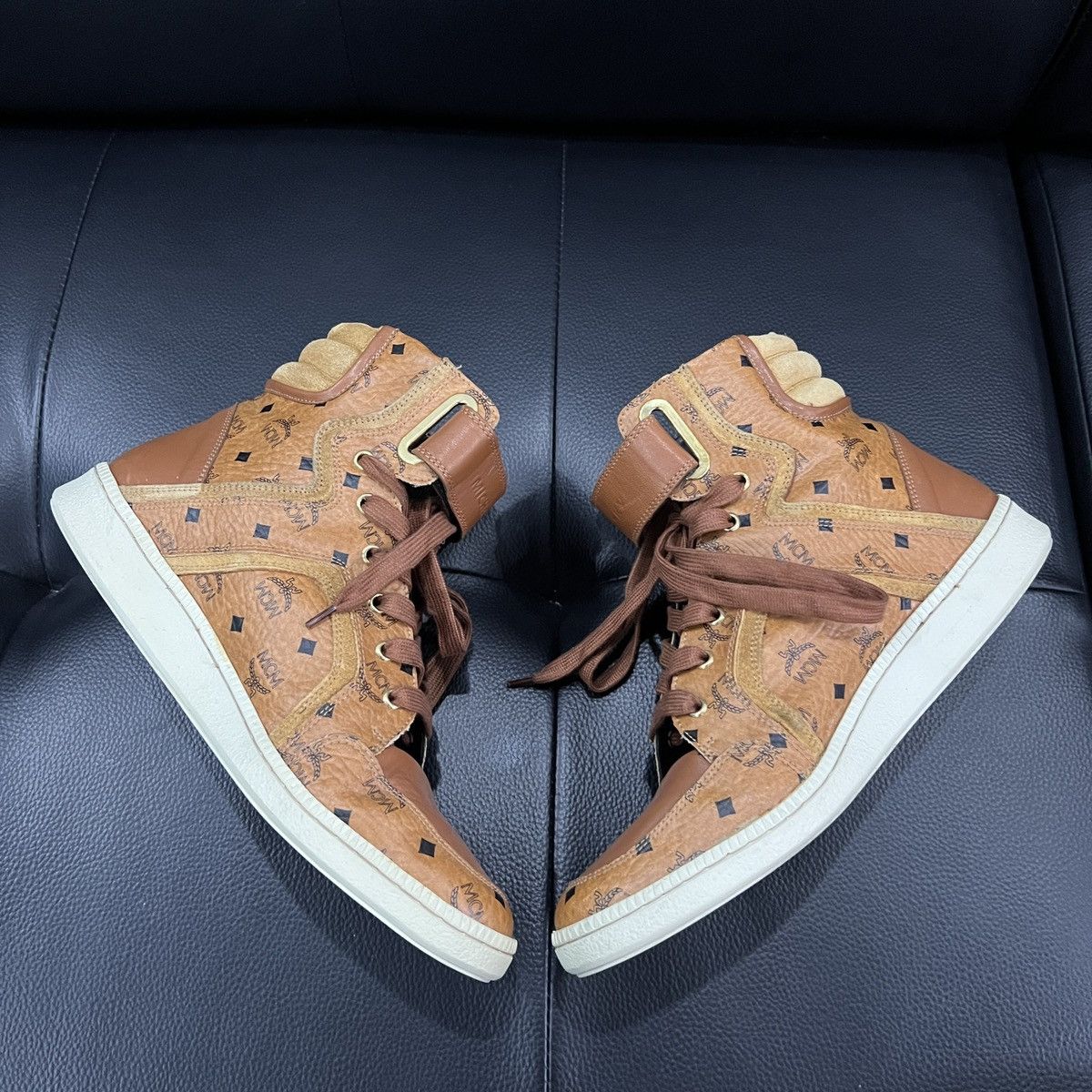 MCM MCM Monogram High-Top Sneakers Size US 8.5 / EU 41-42 - 8 Thumbnail