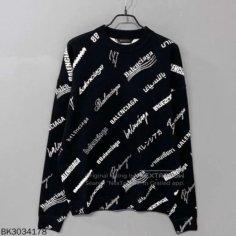 Balenciaga Balenciaga Multi-Element Bullet Screen Full Print Knit Swe Size US XS / EU 42 / 0 - 2 Thumbnail