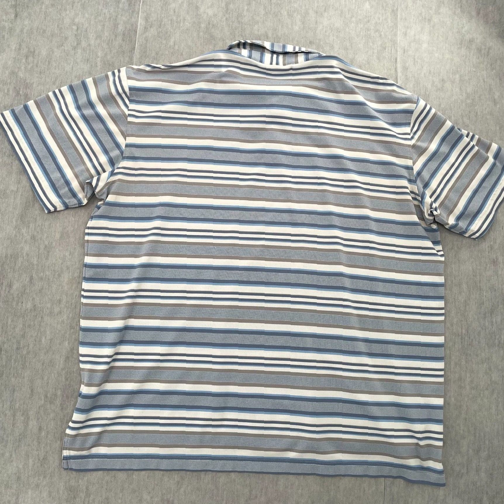 Peter Millar Peter Millar Polo Adult XL Gray Blue Striped US Open Logo Mens Size US XL / EU 56 / 4 - 2 Thumbnail
