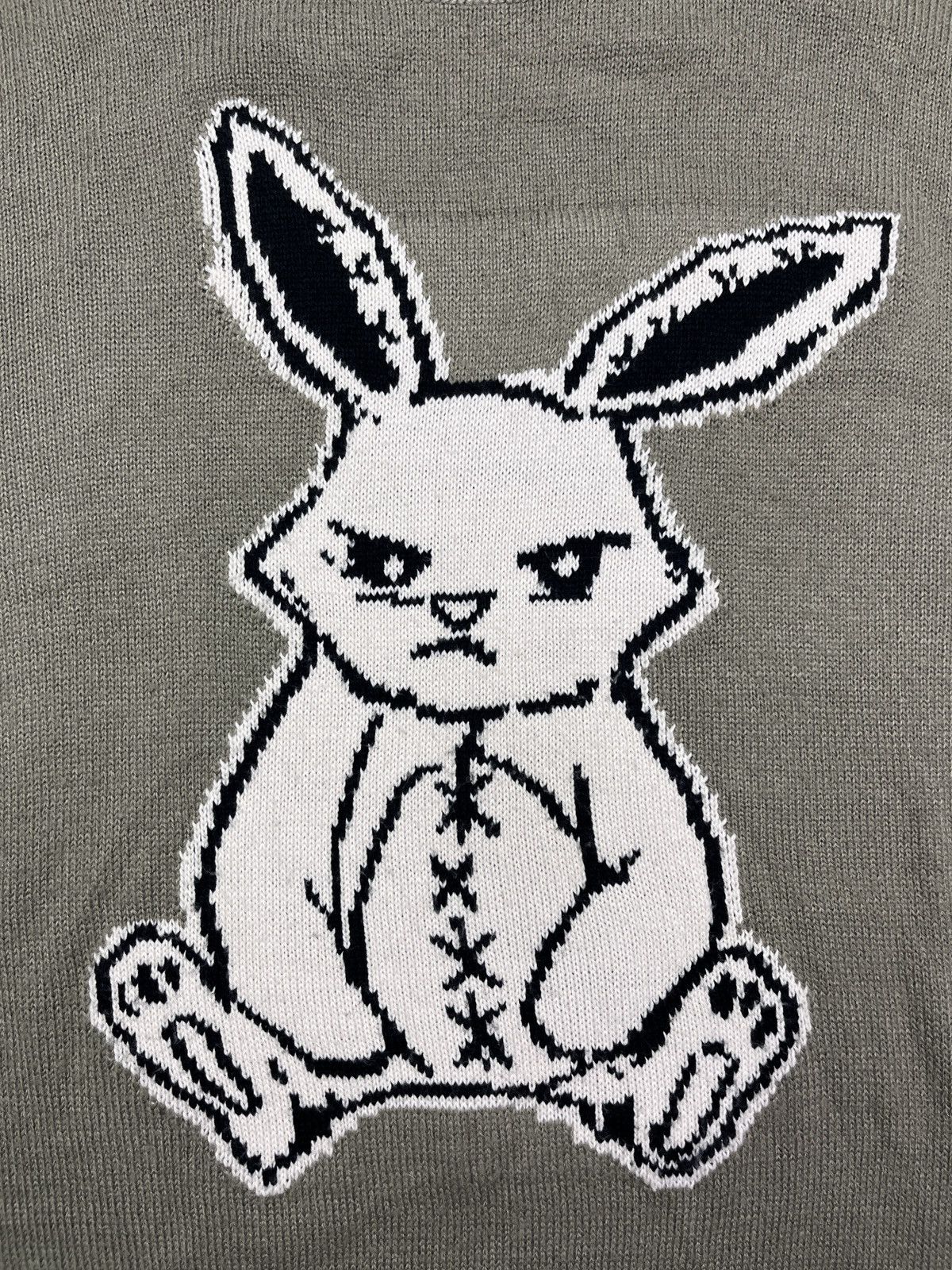 Vintage Y2K SAD BUNNY KNITTED SWEATER - № 1279 Size US L / EU 52-54 / 3 - 5 Thumbnail