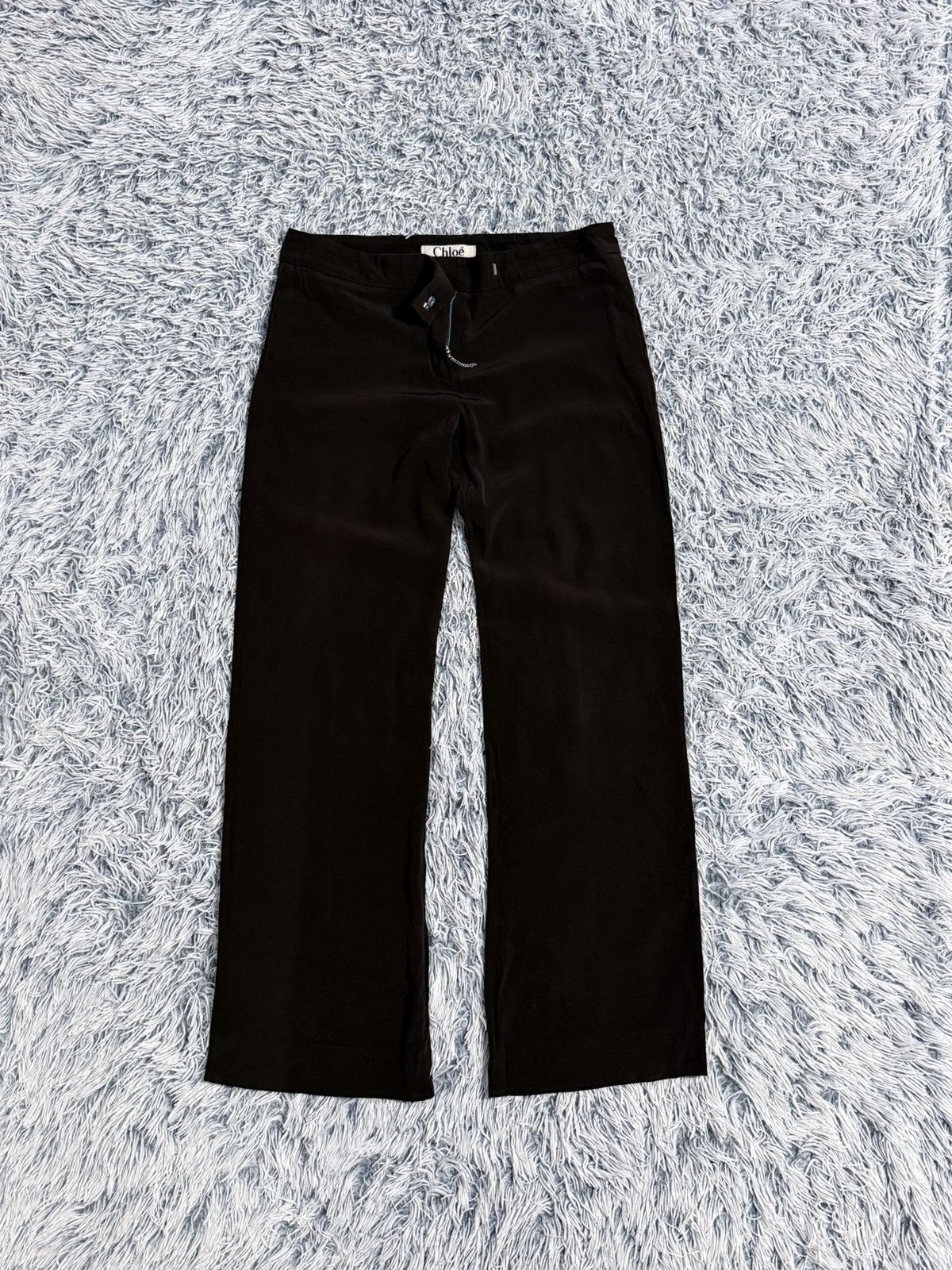 Chloe Vintage Chloe Straight Trousers pants wide leg brown Size 25" / US 0 / IT 36 - 1 Thumbnail