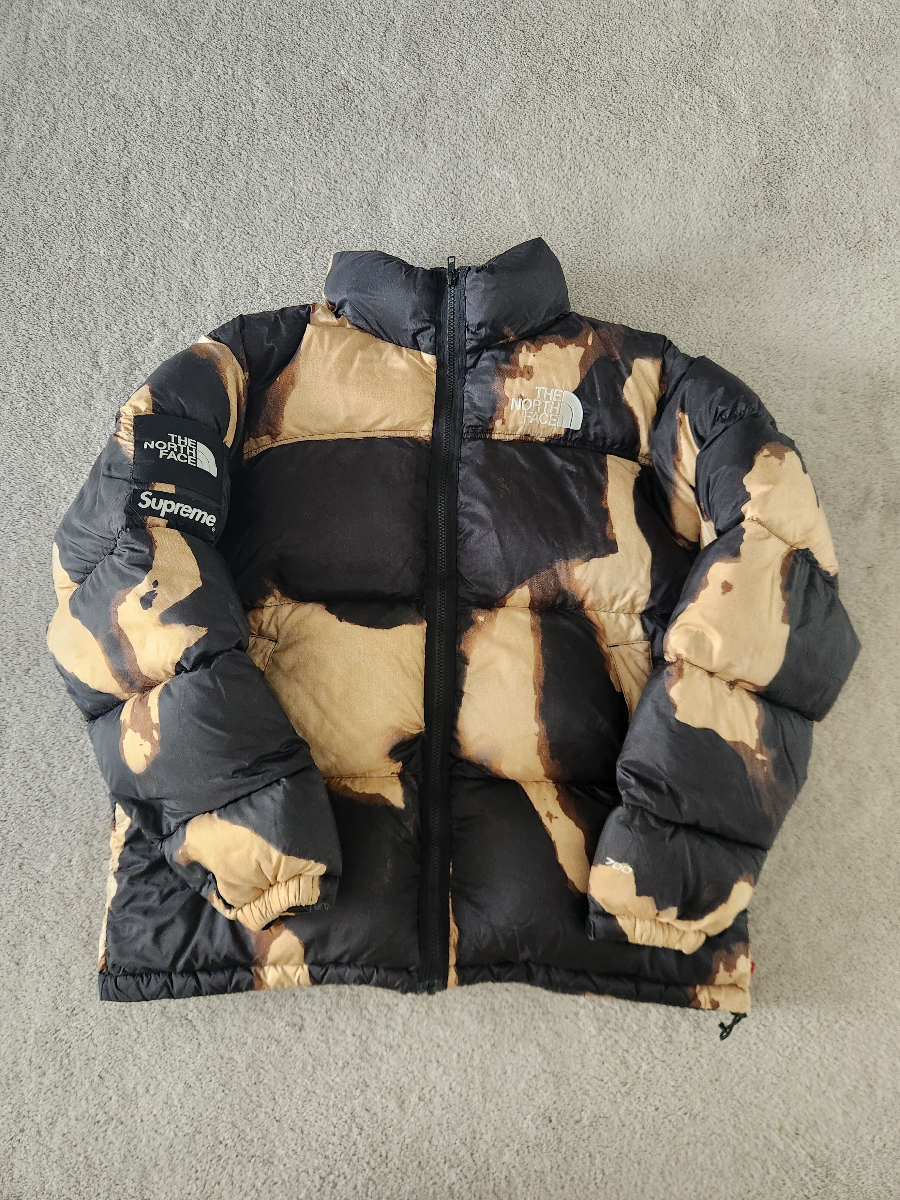 Pre-owned Supreme X The North Face Supreme The North Face Bleach Nuptse Jacket In Black Brown