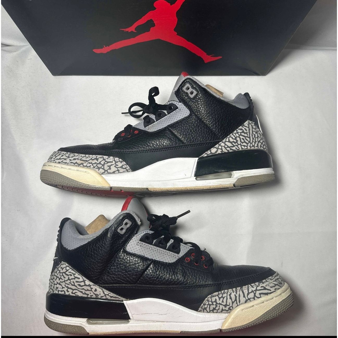 Jordan Brand × Nike Size 12 Air Jordan 3 Retro OG Black Cement 2018 Men's Shoes Size US 12 / EU 45 - 3 Thumbnail