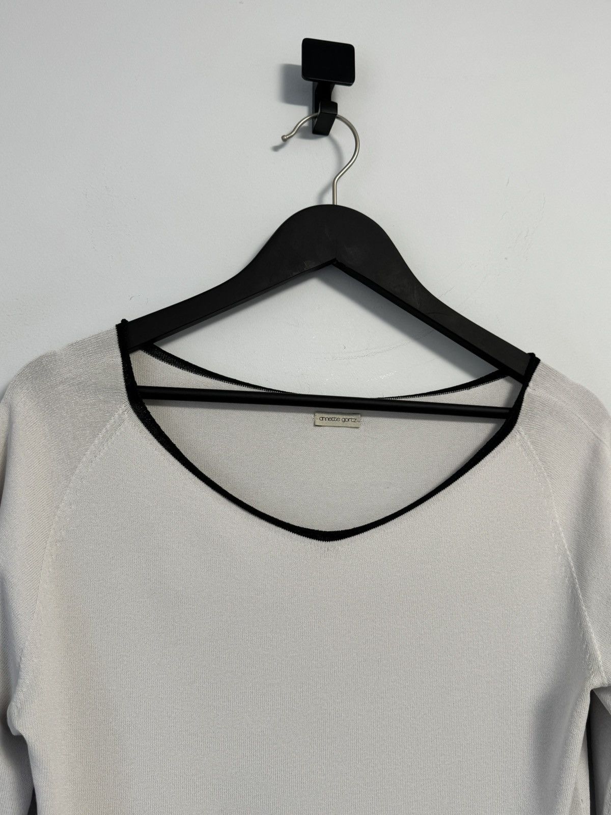 Annette Gortz Annette Gortz White Mesh Pullover Women's Sweater Size L / US 10 / IT 46 - 2 Thumbnail