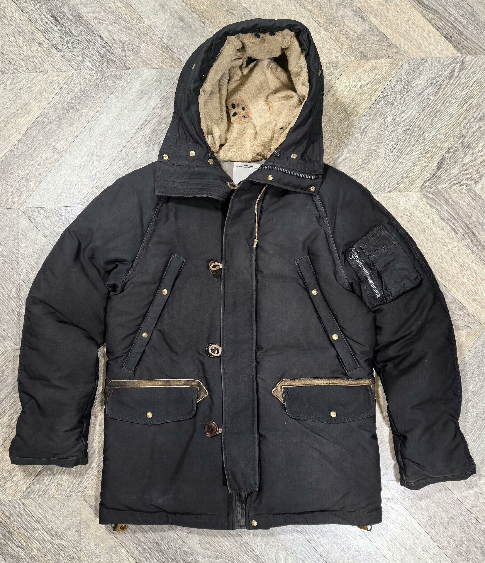 visvim valdez coat with unique mud dyeing
