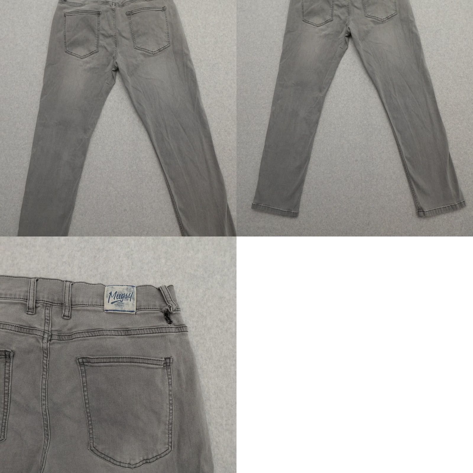 Vintage MUGSY Jeans Mens 30 (30X29) Gray Taper Stretch Tapered Leg Shirt Size US 30 / EU 46 - 10 Thumbnail