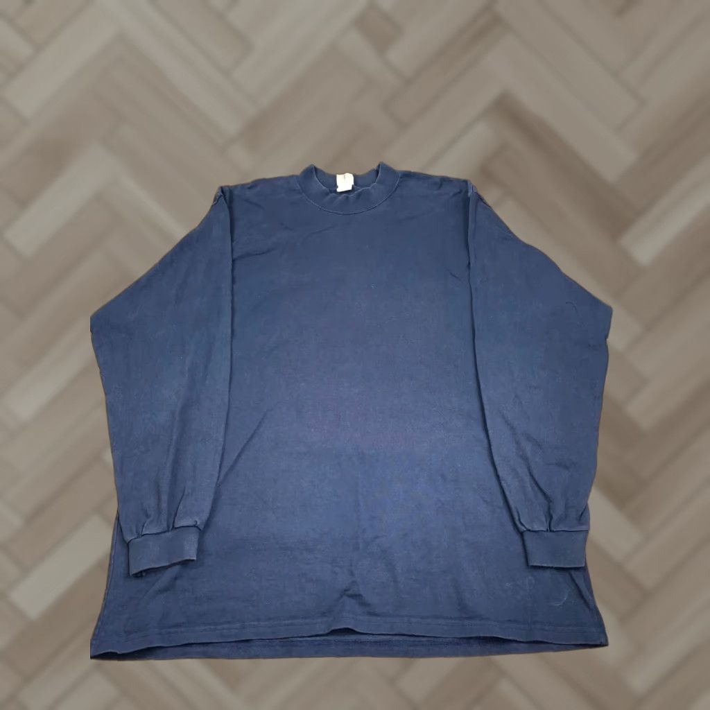Greats VINTAGE Great Land Shirt XL Navy Blue USA 4337 Mens Mock Neck Long Sleeve Shirt - 4337 Size US XL / EU 56 / 4 - 1 Thumbnail