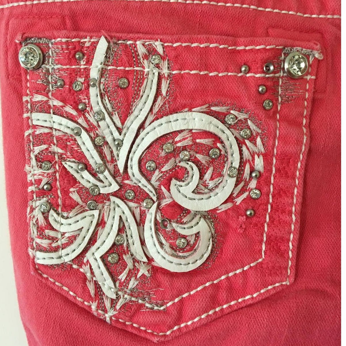 Miss Me Miss Me Melon Fleur De Lis Jeans Size 26 Skinny Size 26" / US 2 / IT 38 - 3 Thumbnail