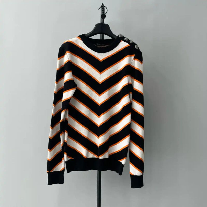 Balmain Balmain Multicolor Cotton Women's Sweater 0089 Size S / US 4 / IT 40 - 1 Thumbnail