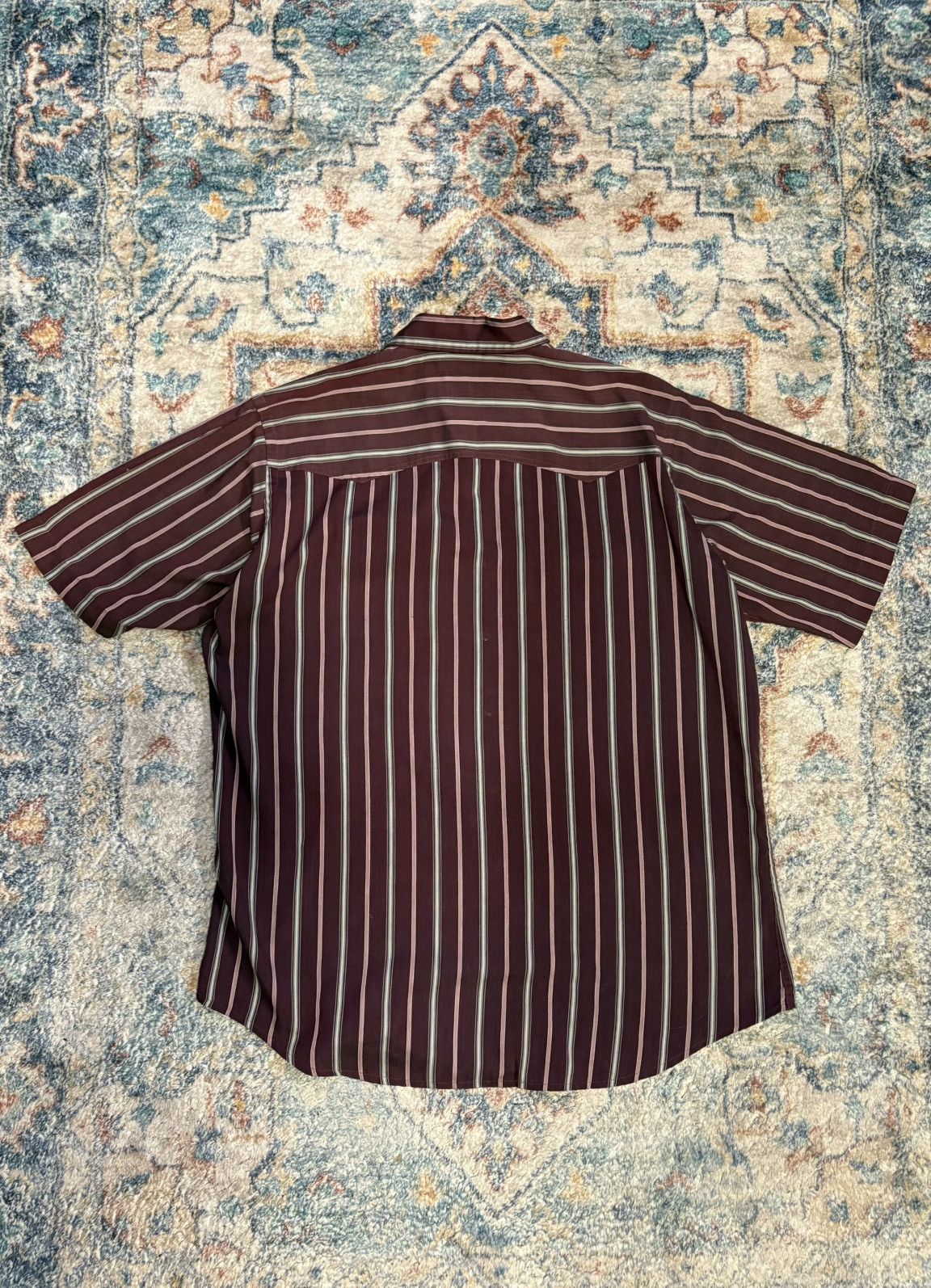 Vintage Vintage 80s MWG Striped Snap-up Button-up Short Sleeve Shity Size US XXL / EU 58 / 5 - 2 Thumbnail