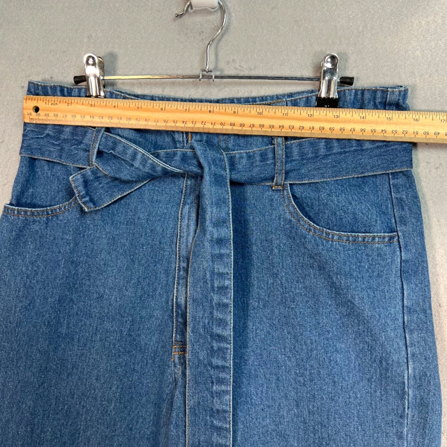 Denime Le Lis Jeans Large Womens High-Waisted Wide Leg Denim With Belt Size 36" / US 14 / IT 50 - 5 Thumbnail