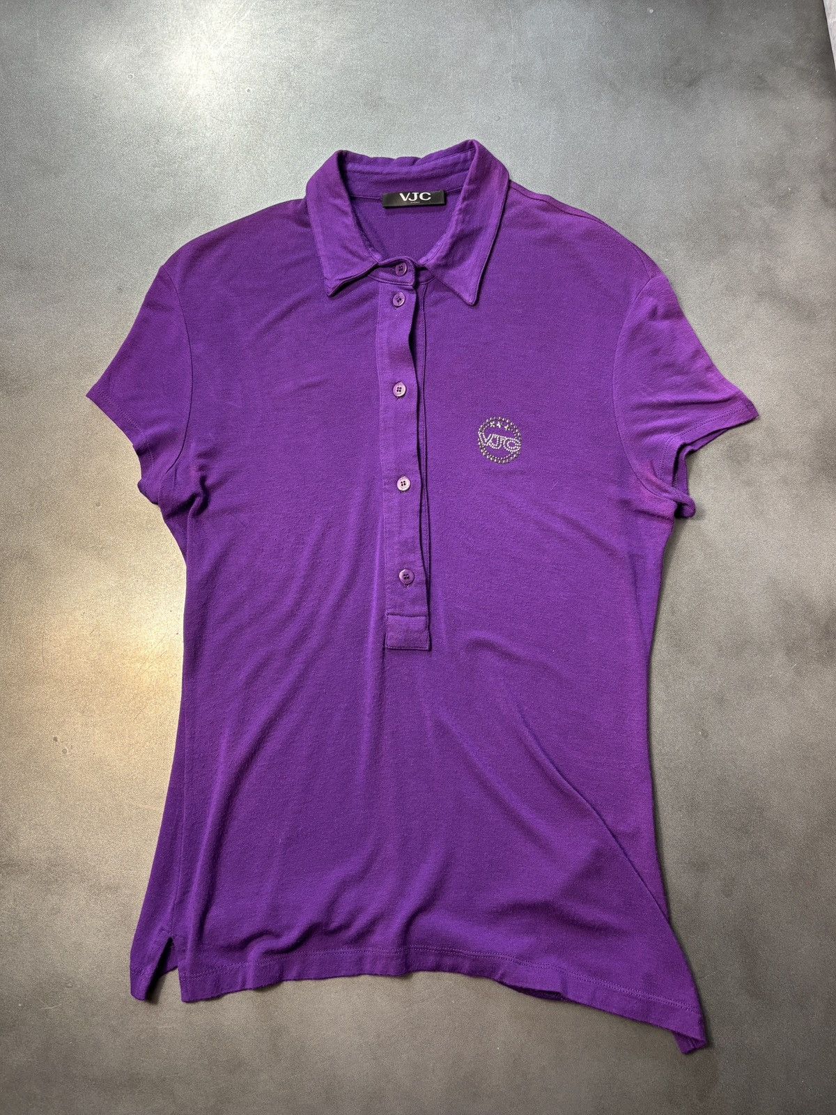 Versace × Versace Jeans Couture × Vintage Vintage Versace Jeans Couture Polo Shirt Y2K 2000s Half Butt Size S / US 4 / IT 40 - 2 Thumbnail