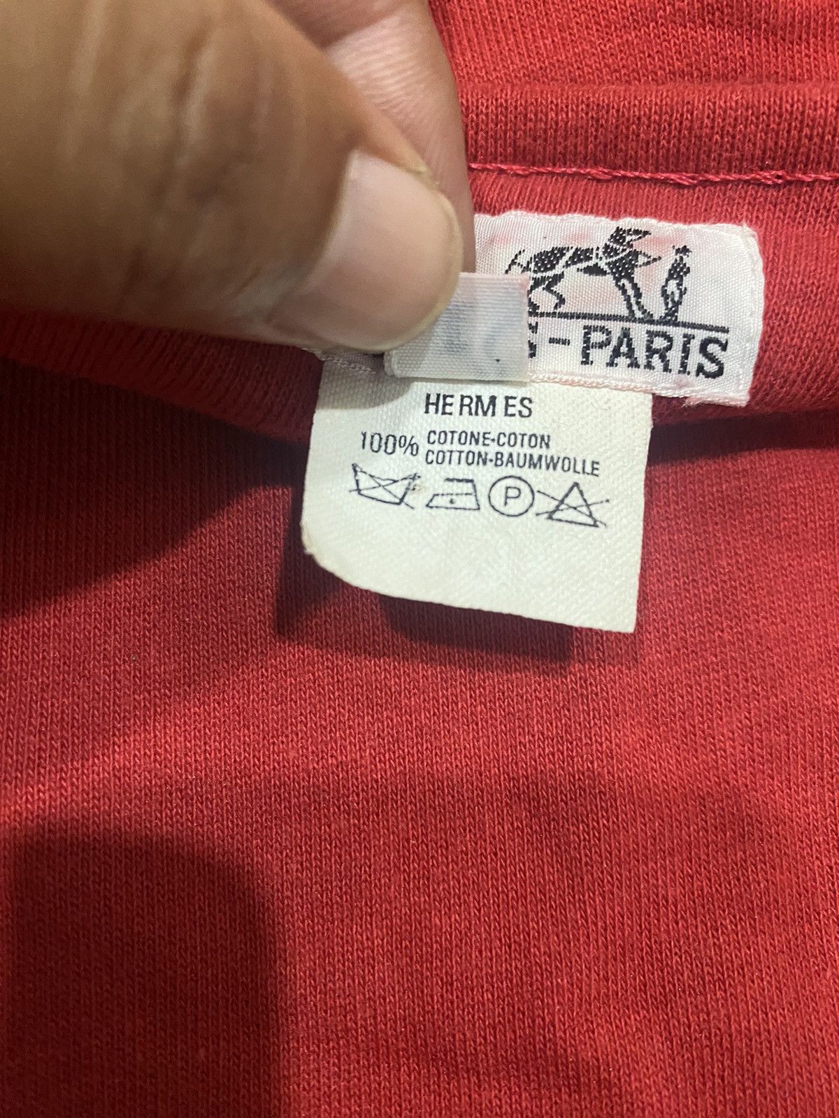 Hermes × Vintage HERMES PARIS SWEATSHIRT RED LOGO AT THE SLEEVE Size US S / EU 44-46 / 1 - 7 Thumbnail