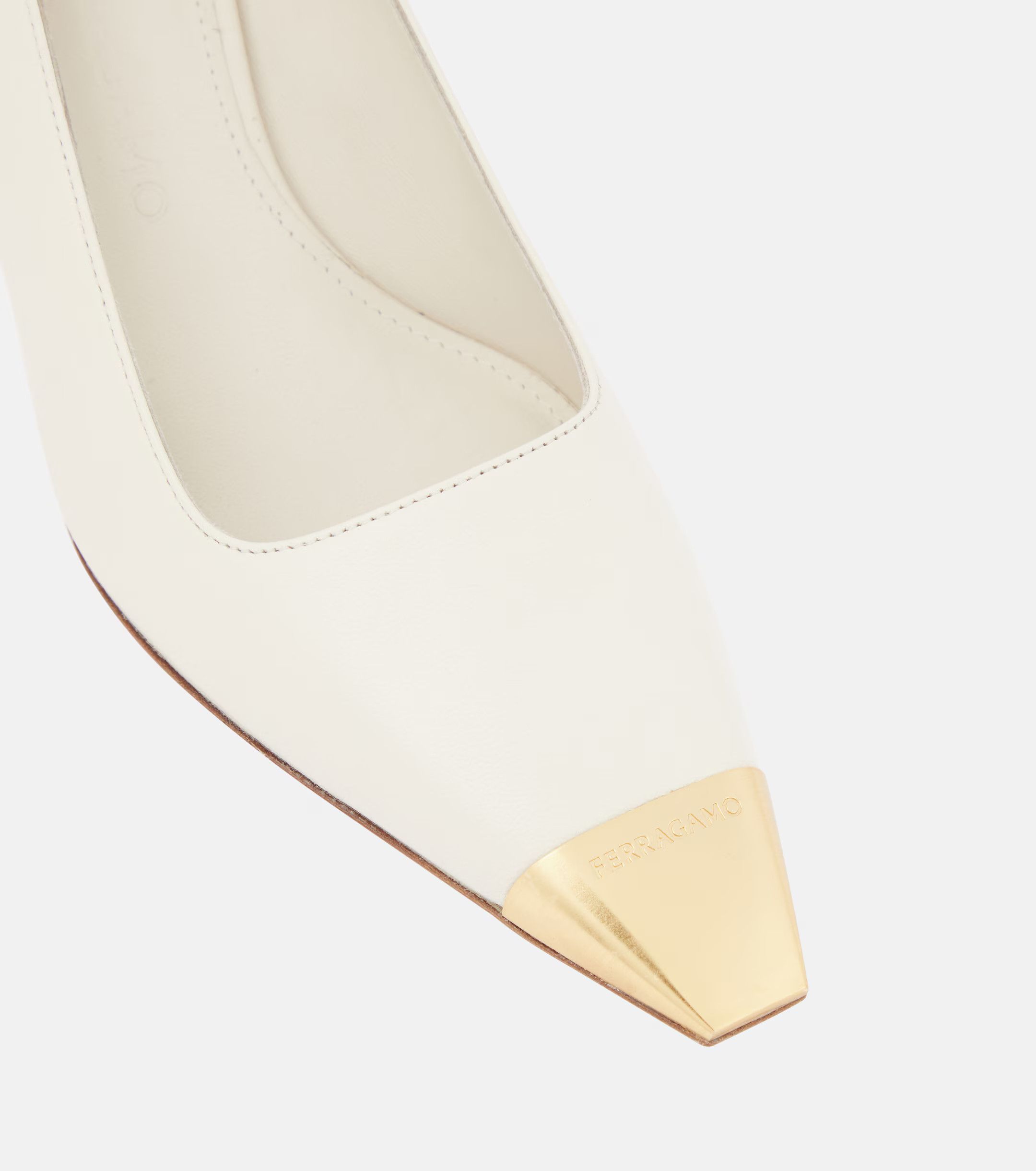 Salvatore Ferragamo o1s1rm0724 Leather Pumps in White Size US 9.5 / IT 39.5 - 4 Thumbnail