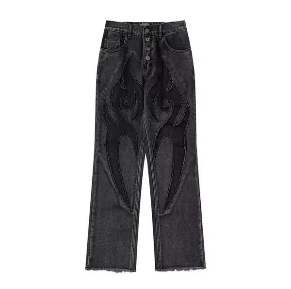 VIBE Vintage washed embroidered patchwork raw edge jeans Size US 32 / EU 48 - 6 Thumbnail