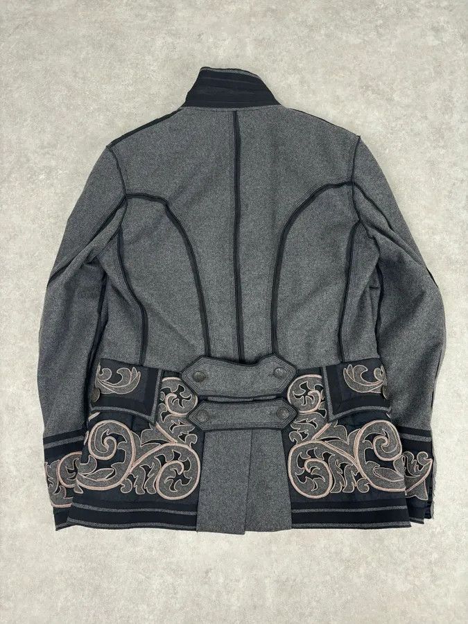 Dolce & Gabbana AW2009 Dolce & Gabbana Grey Wool Baroque Embroidered Officer Jacket Size 42R - 6 Thumbnail