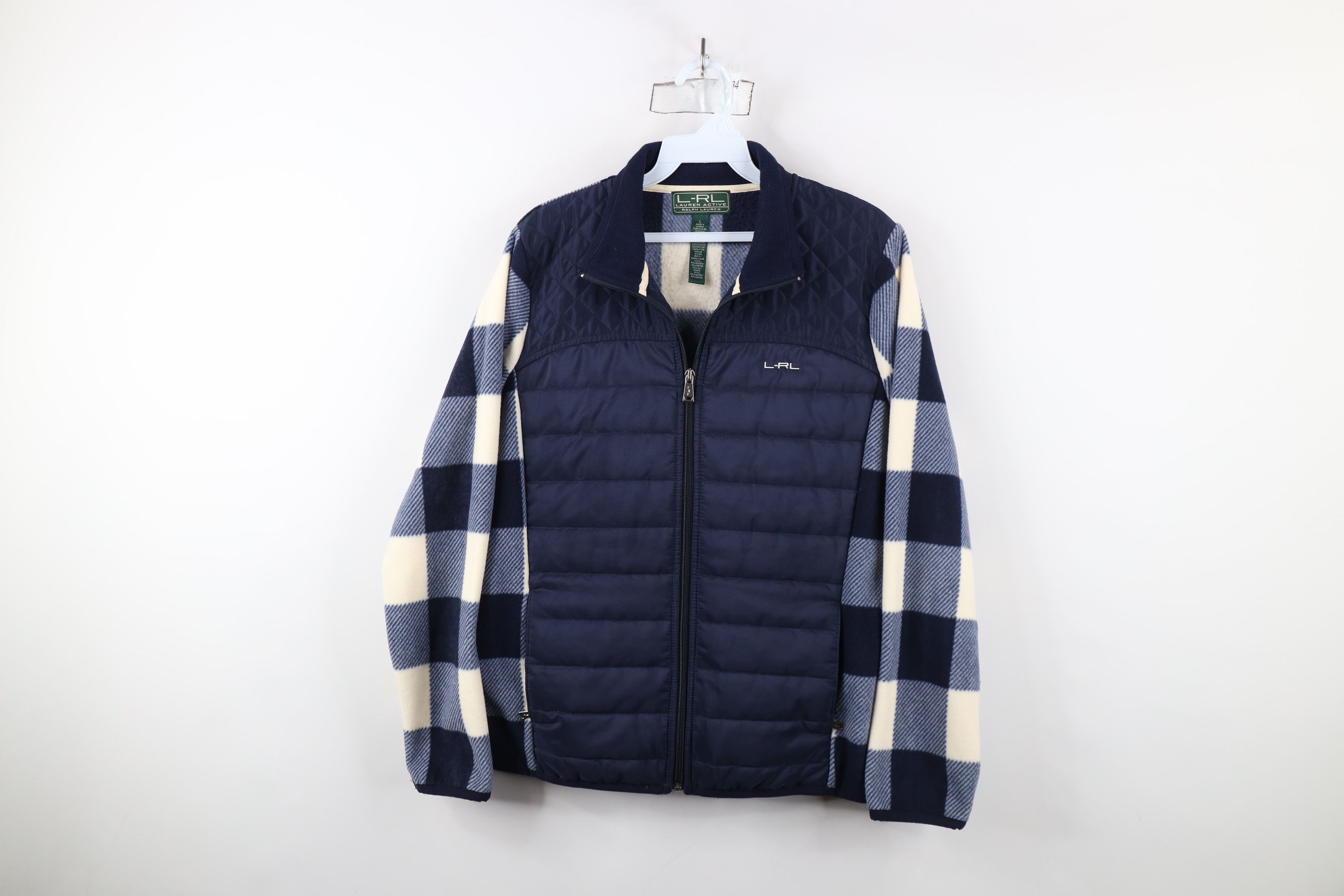 Ralph Lauren × Vintage Vintage 90s Ralph Lauren Quilted Fleece Full Zip Jacket Size L / US 10 / IT 46 - 1 Thumbnail