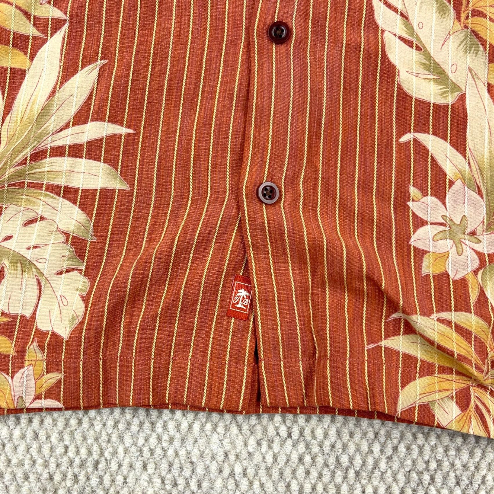 Tommy Bahama VINTAGE Tommy Bahama Shirt Men Medium Orange Button Up Hawaiian Floral Lyocell Tencel Size US M / EU 48-50 / 2 - 6 Thumbnail