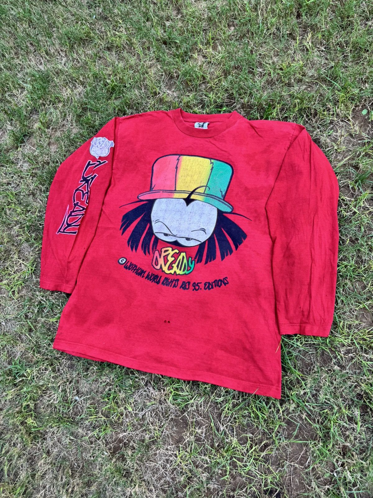 Vintage 90s Dready Smoke Weed Faded Long Sleeve Shirt Size US XL / EU 56 / 4 - 2 Thumbnail