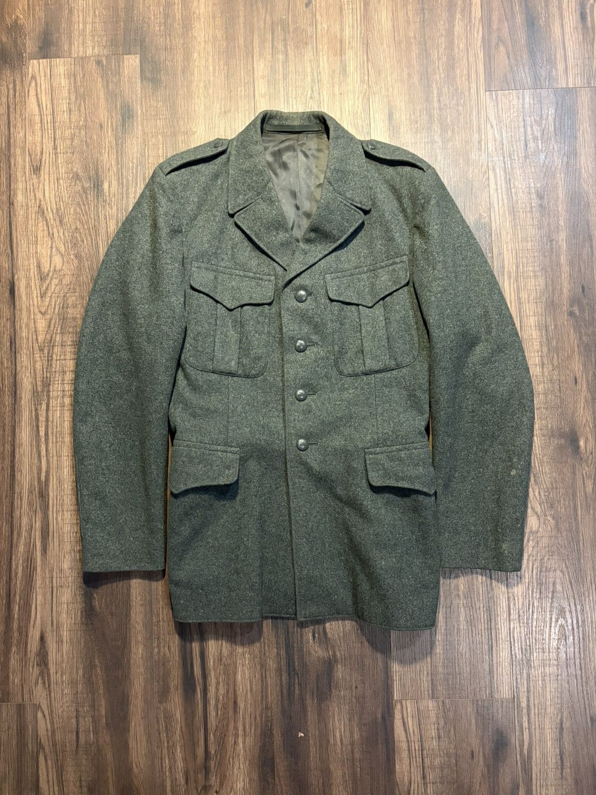 Vintage 🔥Vintage Men Swiss Army Wool Jacket Uniform Military Grey🔥 Size US M / EU 48-50 / 2 - 1 Thumbnail