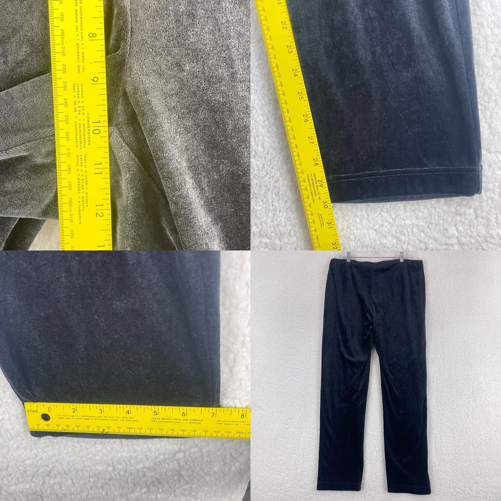J. Jill Pure J. Jill Black Velour Pull On Straight Leg Pants Womens 1X Mid-Rise Casual Comfortable Easy Care Size 40" / US 18 - 8 Thumbnail