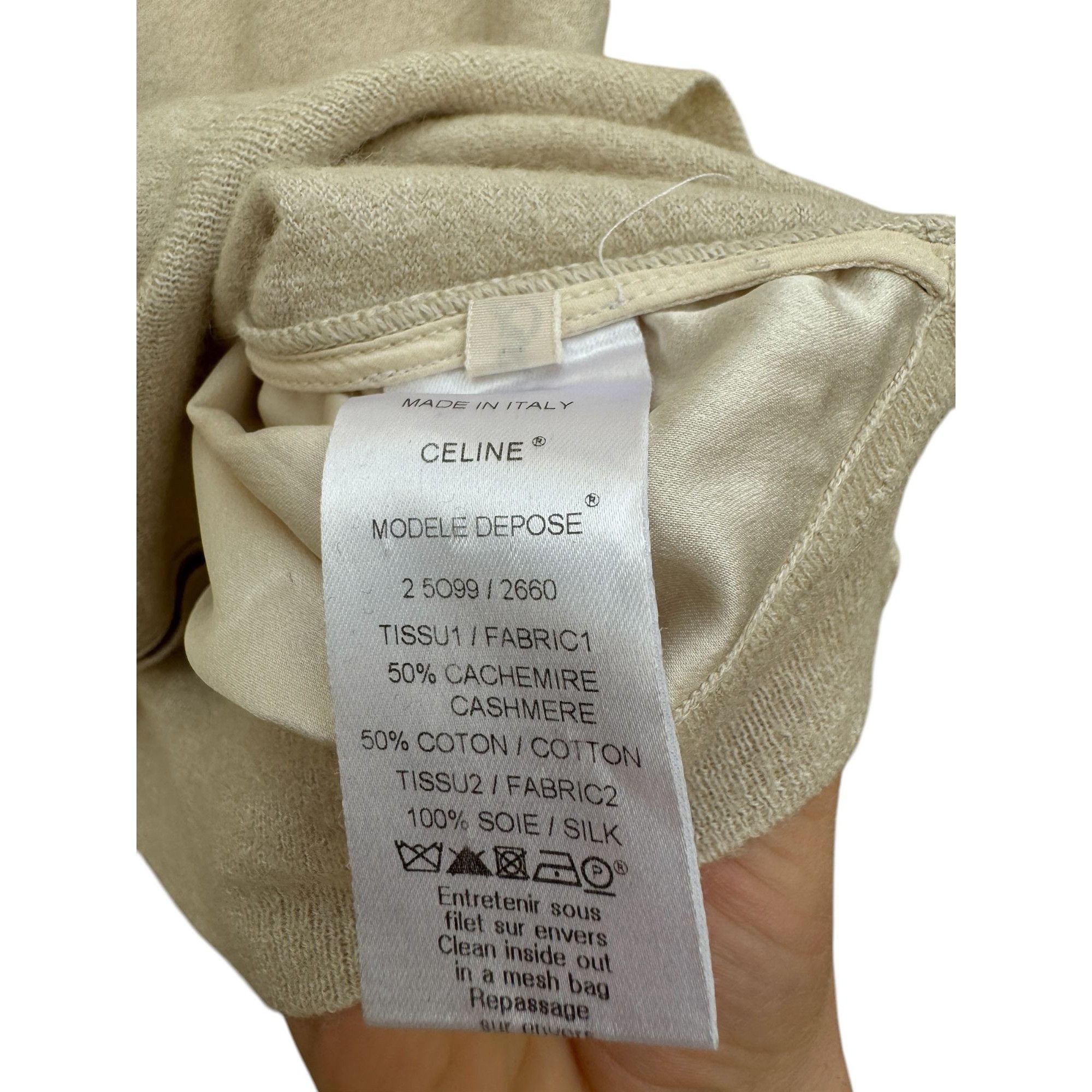 Celine Phoebe Philo SS 2010 Beige Cashmere Cotton Cardigan Size S / US 4 / IT 40 - 7 Thumbnail