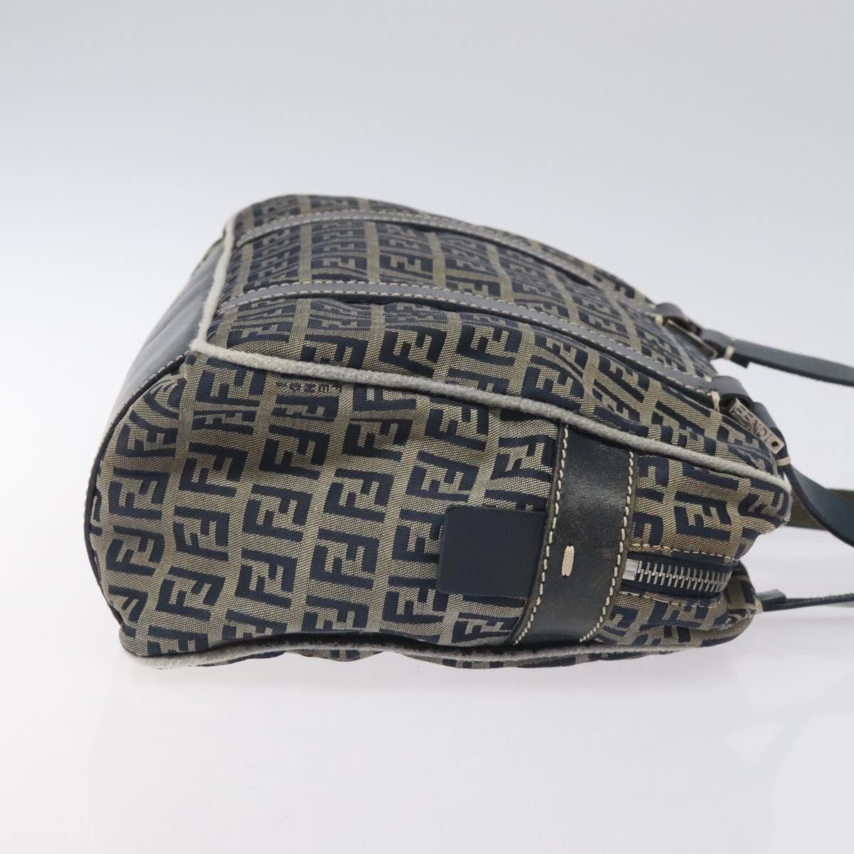 Fendi FENDI Zucchino Canvas Hand Bag Navy Silver Size ONE SIZE - 4 Thumbnail