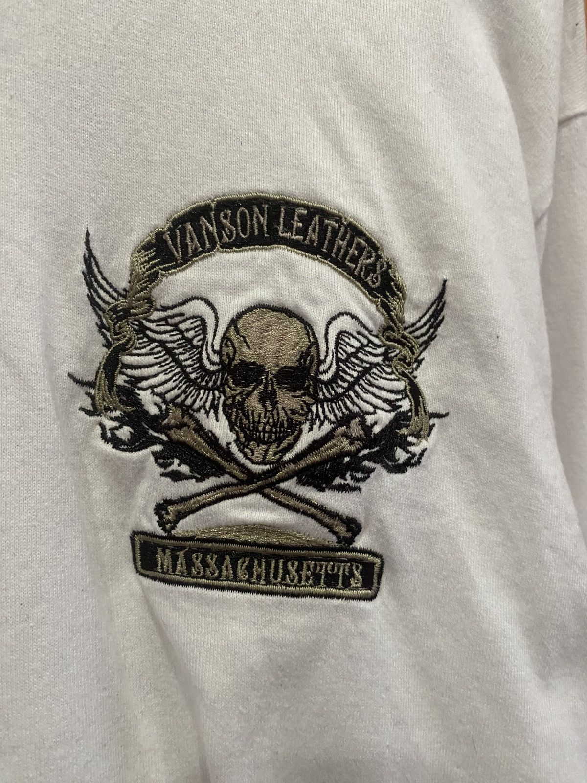 Vanson Leathers Vanson Leathers Roadracer Skull Graphic White Long Sleeve Size US M / EU 48-50 / 2 - 7 Thumbnail