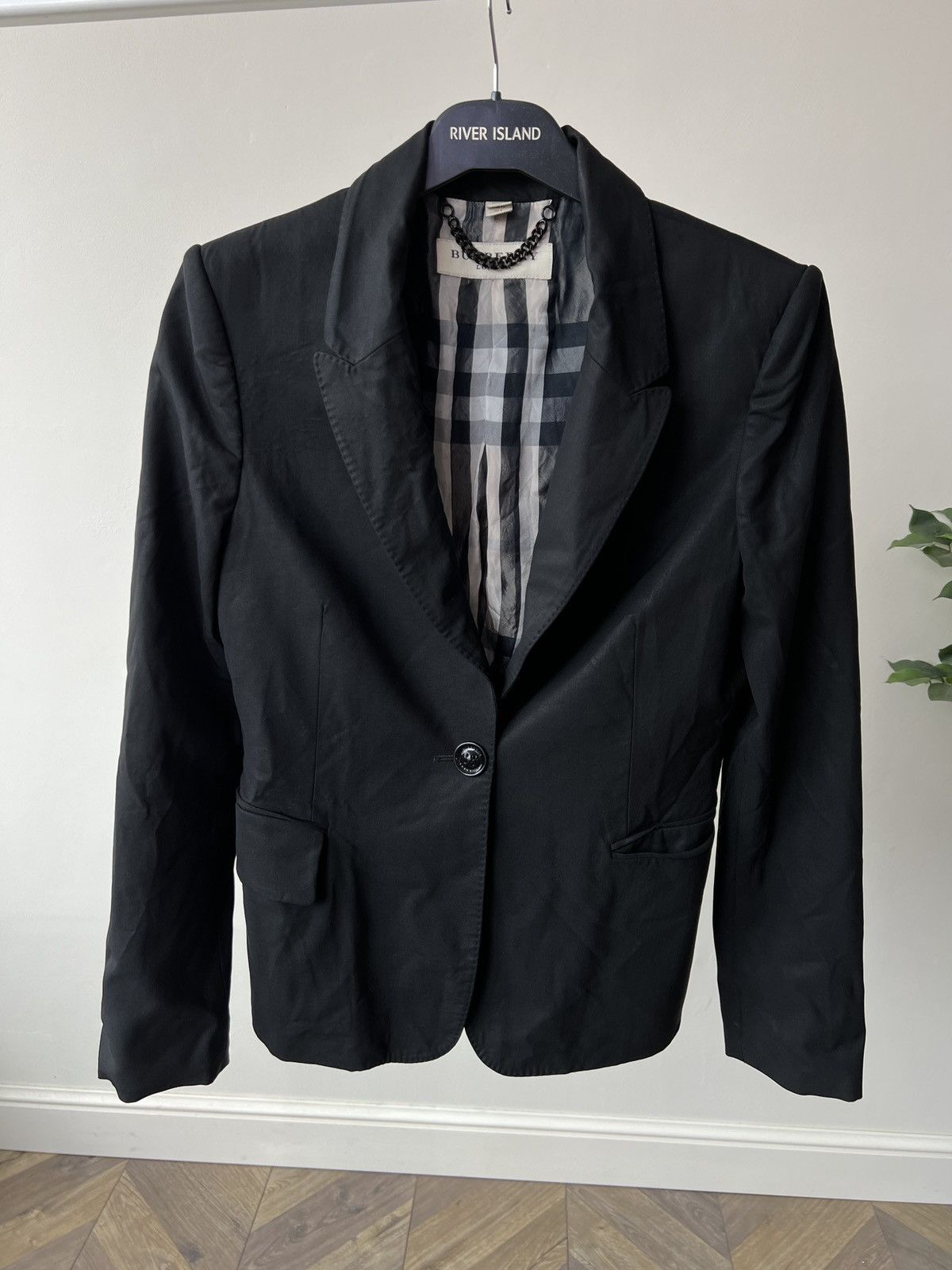 Burberry Vintage Burberry London Slim Fit women’s Blazer Check Lining Size S / US 4 / IT 40 - 1 Thumbnail