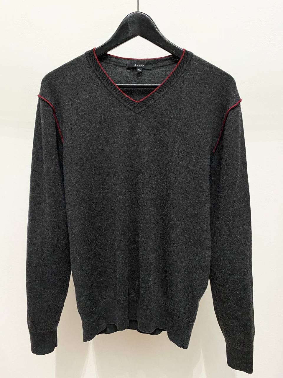 Gucci Gucci x Tom Ford Web Stripe Gray Wool V Neck Sweater Y2K Size US XL / EU 56 / 4 - 3 Thumbnail
