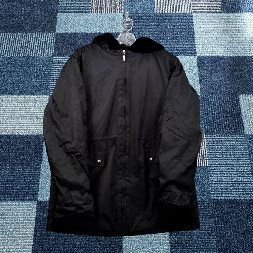 Vintage Tally Ho Jacket M Medium Black Anorak Hooded Fur Trim Full Zip Outerwear Womens Size M / US 6-8 / IT 42-44 - 1 Thumbnail