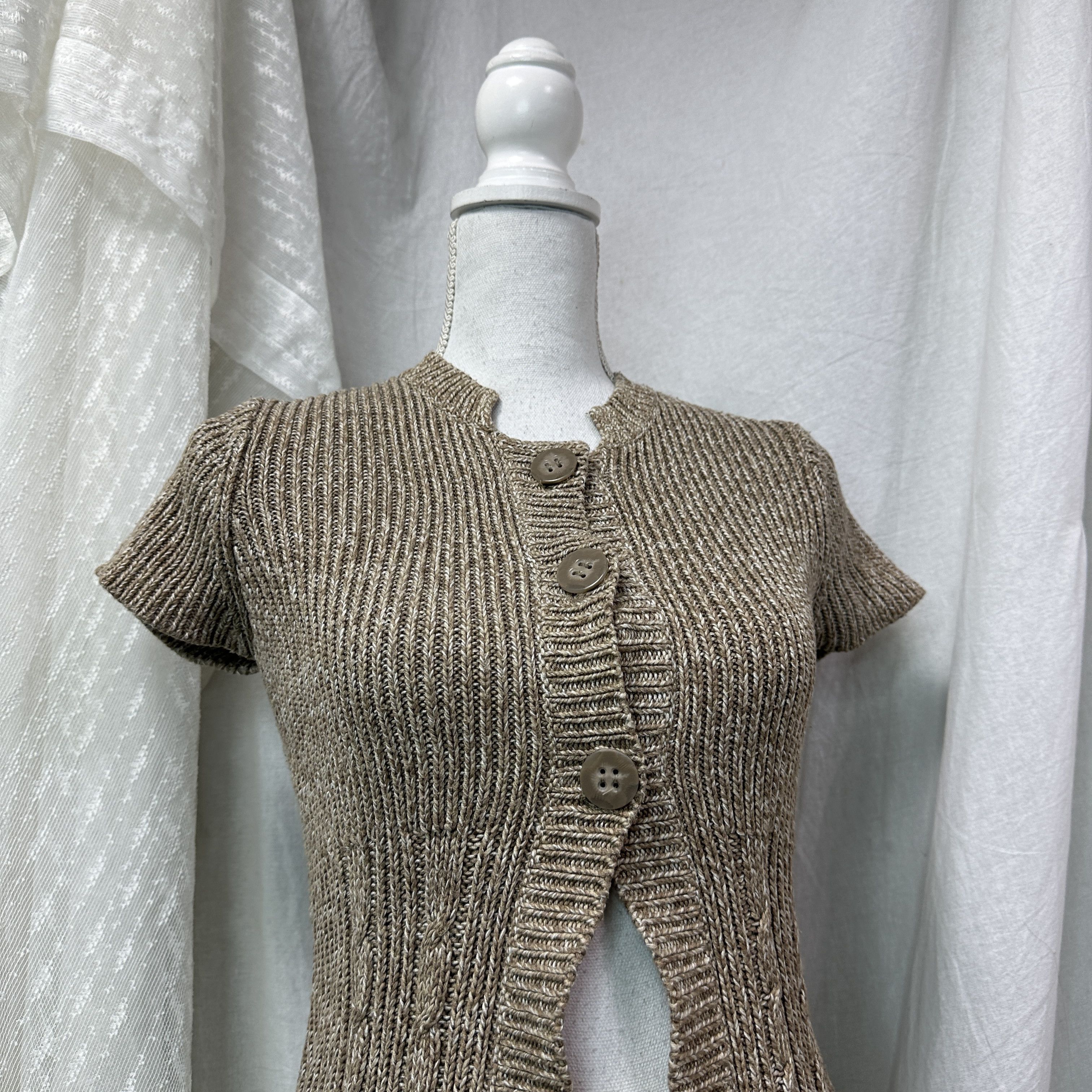Vintage Vintage Avant Garde Buttoned Short Sleeve Sweater Y2K Size S / US 4 / IT 40 - 2 Thumbnail