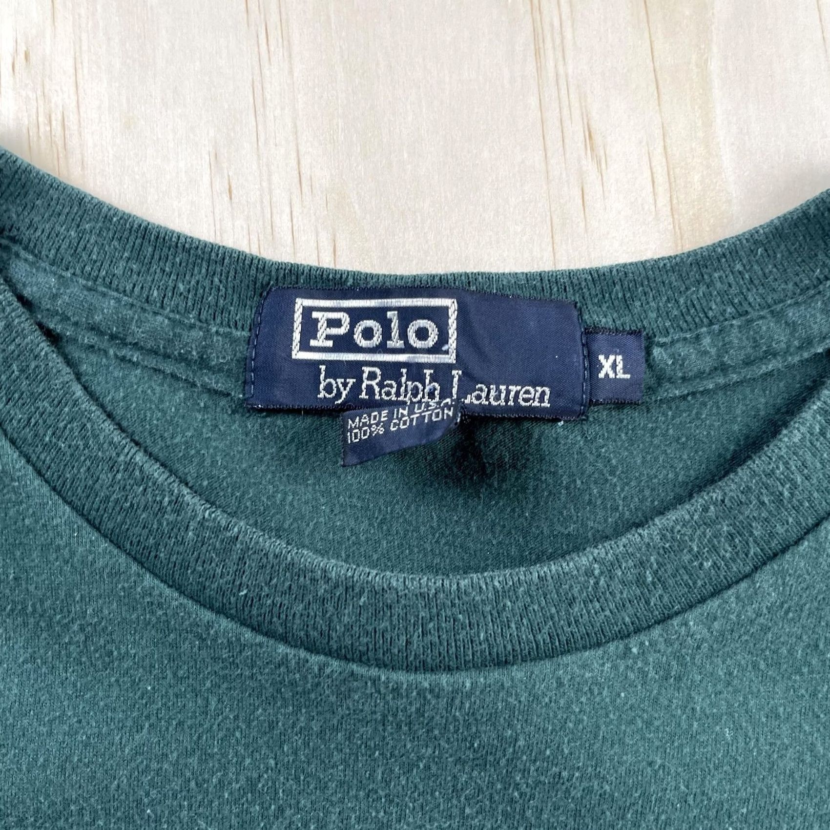 Polo Ralph Lauren VINTAGE Polo Ralph Lauren Shirt Mens XL Green Crew Pocket Tee T Shirt Made USA Size US XL / EU 56 / 4 - 2 Thumbnail