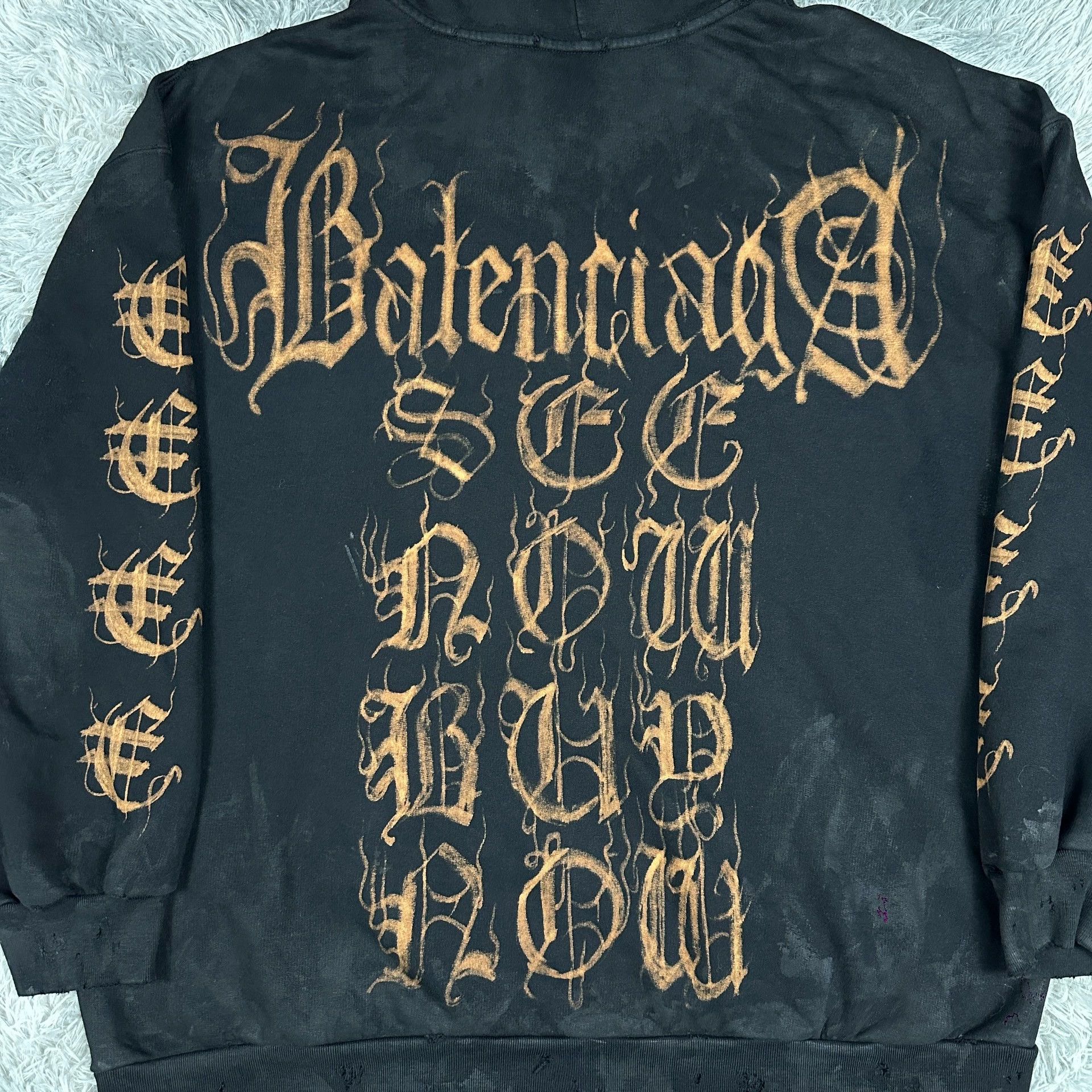 Balenciaga balenciaga logo zip-up hoodie in unique color Size US XL / EU 56 / 4 - 7 Thumbnail