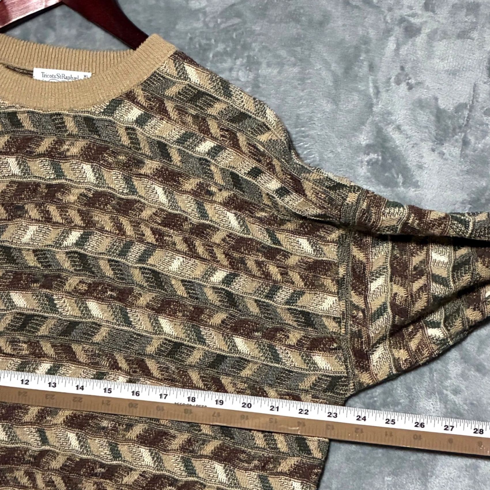 Vintage VINTAGE Tricots St Raphael Bloomingdale's Geometric Knit Sweater Men's XL Brown Size US XL / EU 56 / 4 - 6 Thumbnail