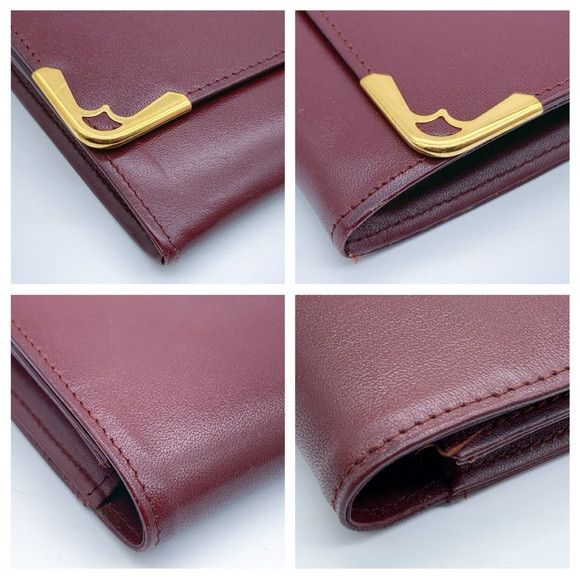 Cartier Cartier Les Must de Cartier Burgundy Leather Calfskin Clutch Size ONE SIZE - 11 Thumbnail