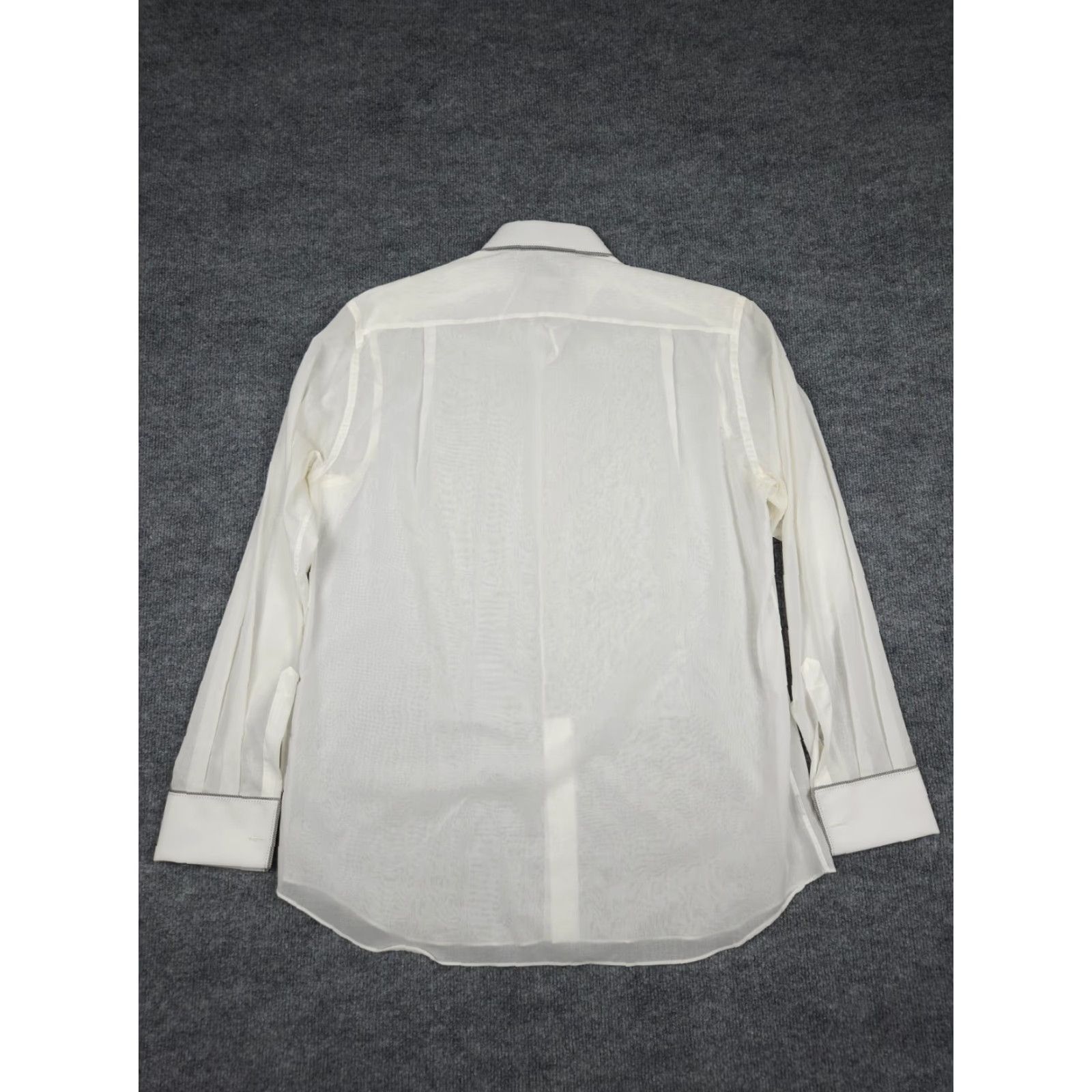 Stefano Ricci Stefano Ricci Shirt Men 41 16 White Gray Button Up French Cuff Italy Cotton Dress Shirt, Formal, 100% Cotton, White, 31 in, Regular, Mens Size US L / EU 52-54 / 3 - 4 Thumbnail