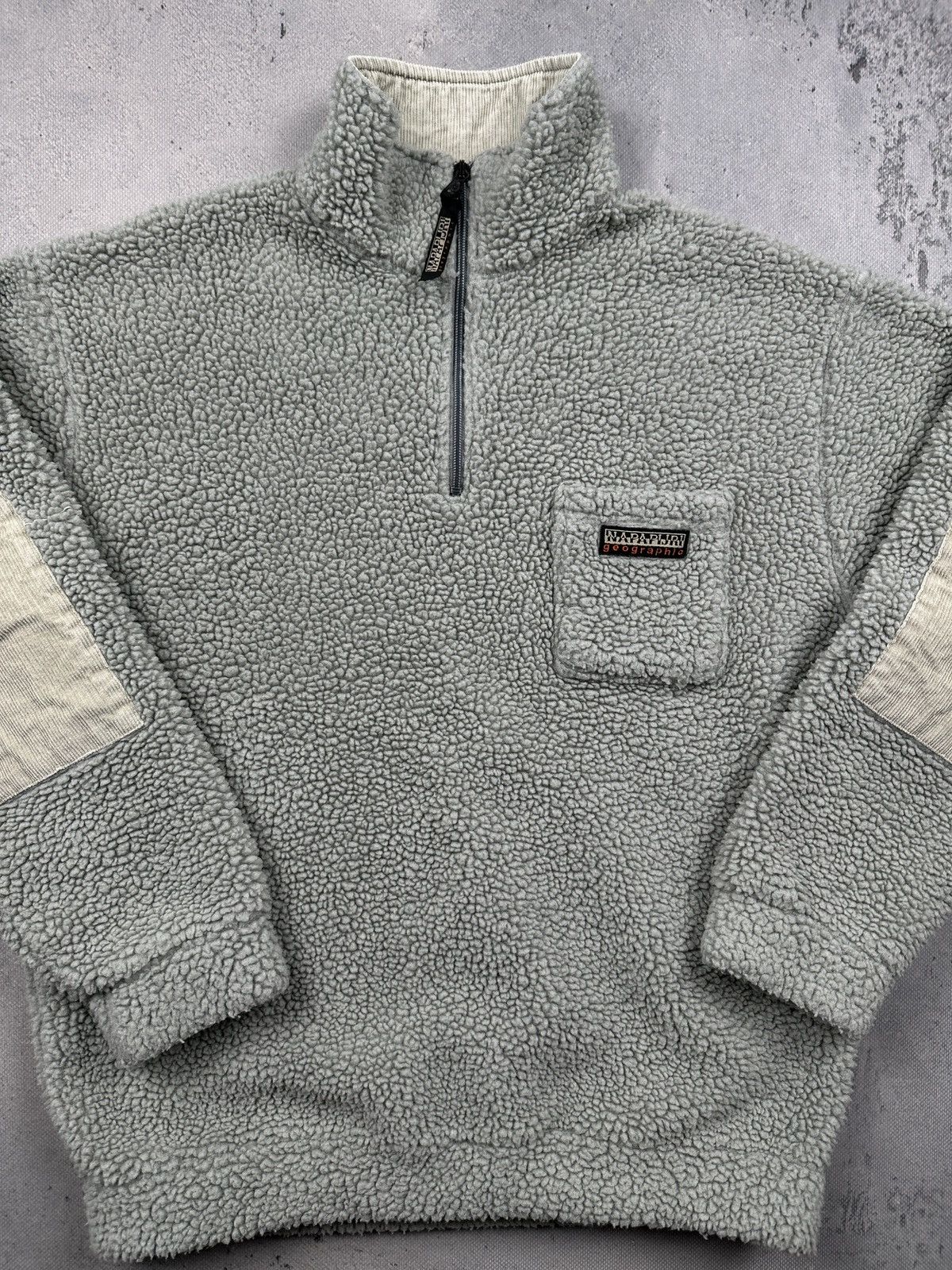 Napapijri Napapijri Geographic Sherpa Fleece 90s Quarter Zip Pullover Size US L / EU 52-54 / 3 - 5 Thumbnail