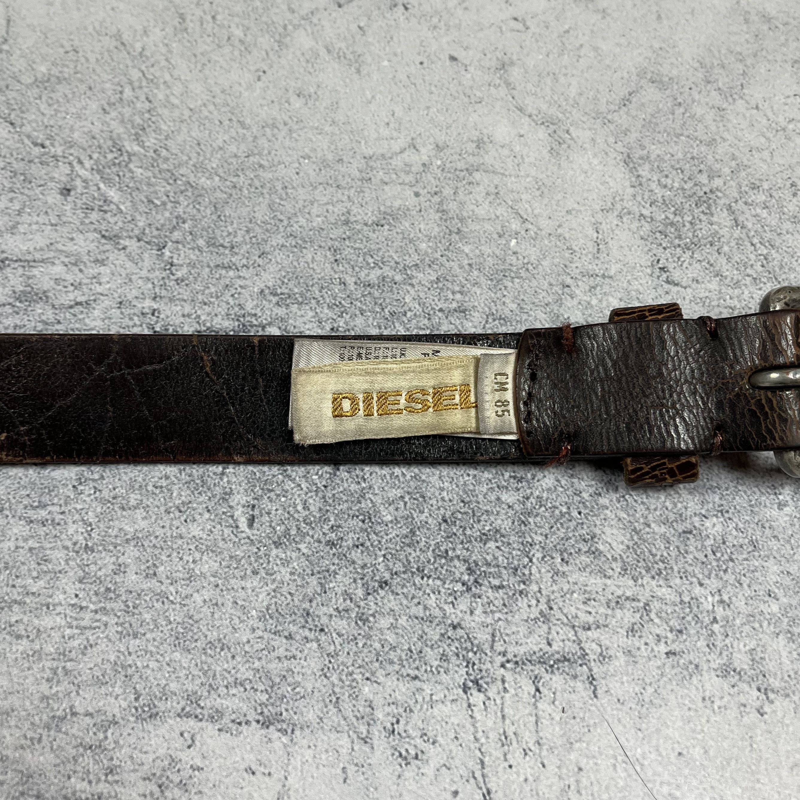 Diesel Vintage Diesel Cow Leather Y2K Brown Belt 00’s Size ONE SIZE - 10 Thumbnail