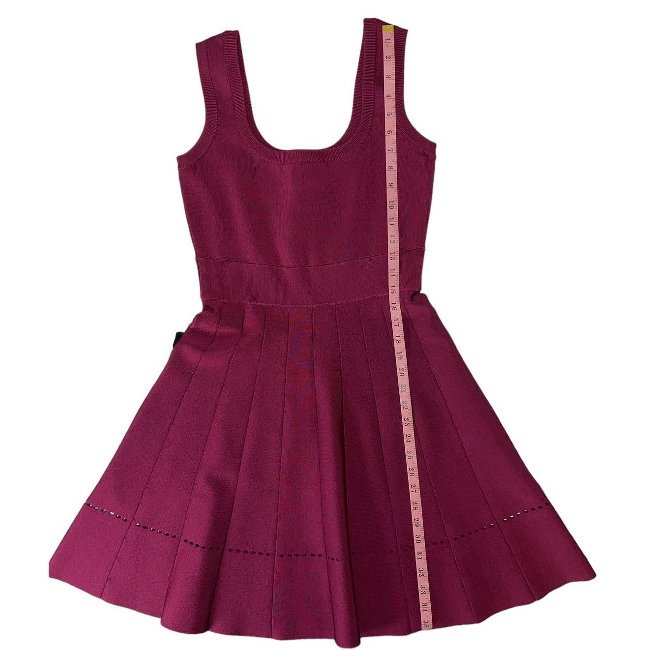 Herve Leger Herve Leger Paris Pleated Ponte Burgundy Mini Dress Size L Size L / US 10 / IT 46 - 14 Thumbnail