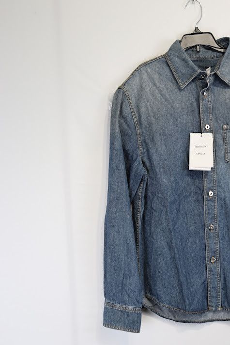 Bottega Veneta o1rshd1 Orignal Light Denim Shirt in Indigo Size US S / EU 44-46 / 1 - 5 Thumbnail