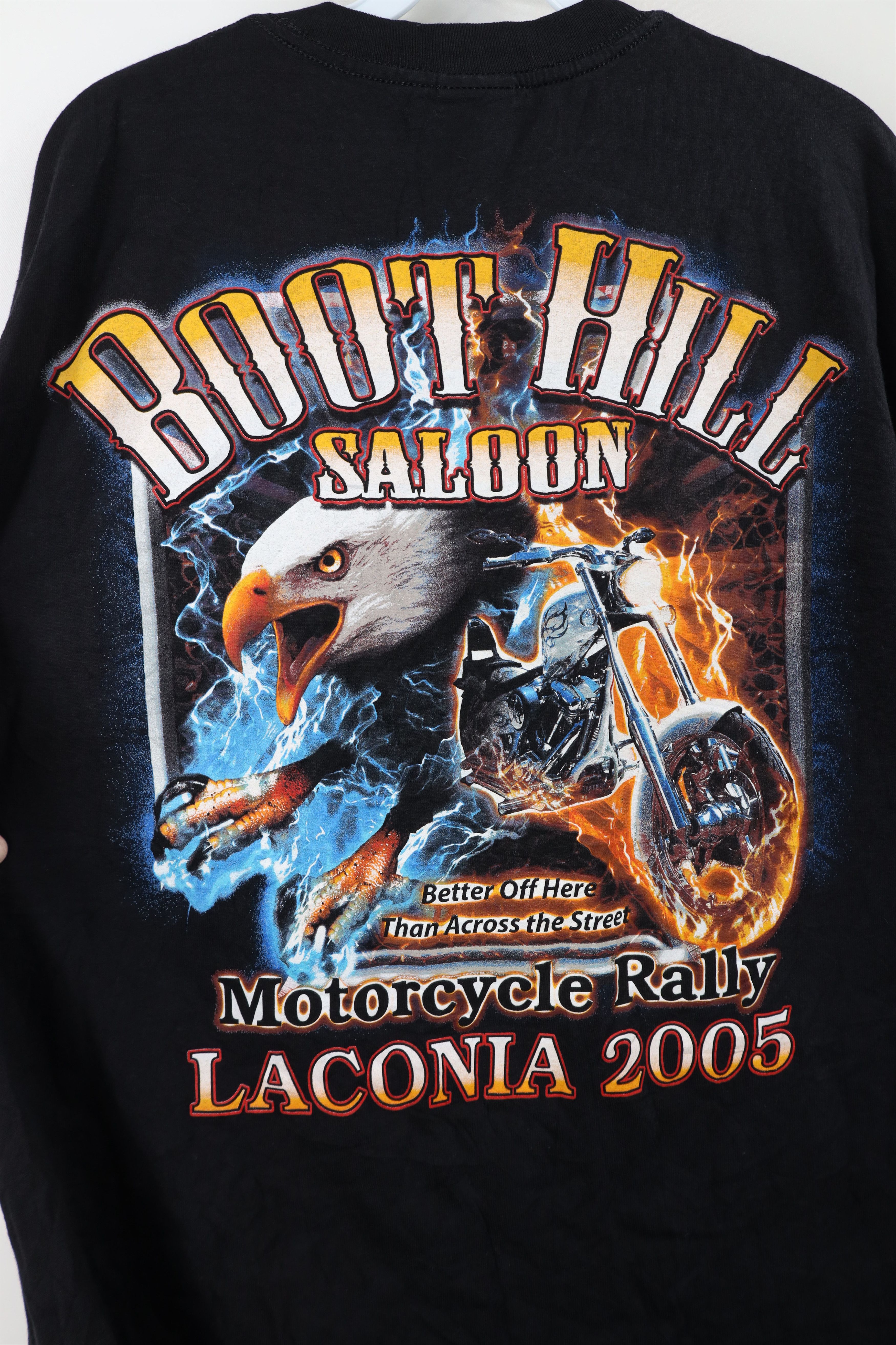 Vintage Vintage Y2K 2005 Saloon Motorcycle Eagle Laconia T-Shirt Size US L / EU 52-54 / 3 - 10 Thumbnail