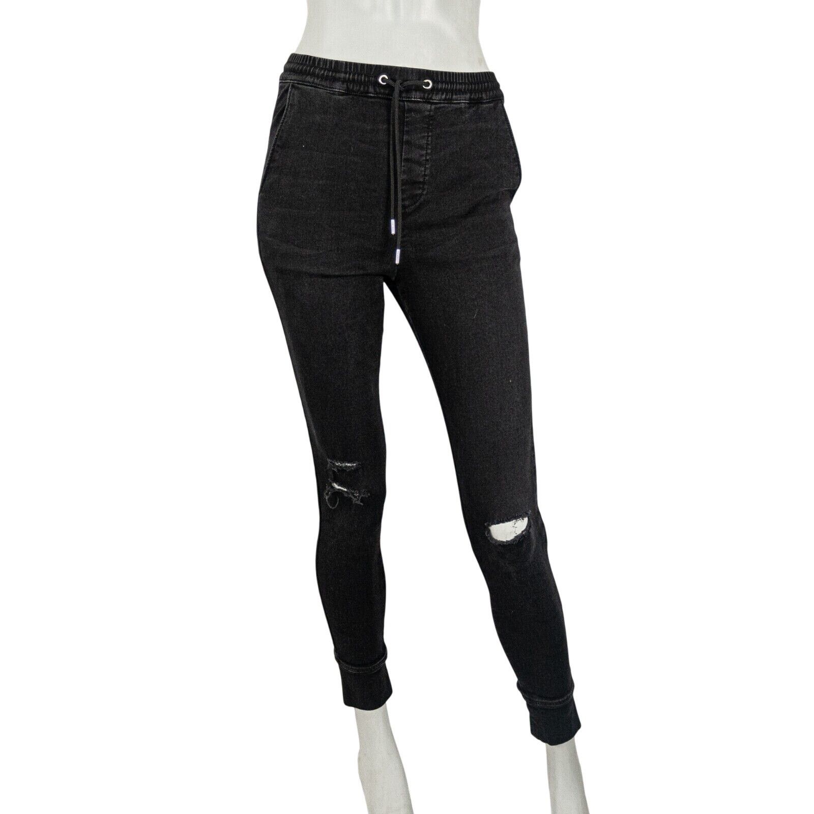 The Kooples The Kooples Black Jean Joggers ripped Distressed drawstring Size 24" / US 00 / IT 34 - 11 Thumbnail