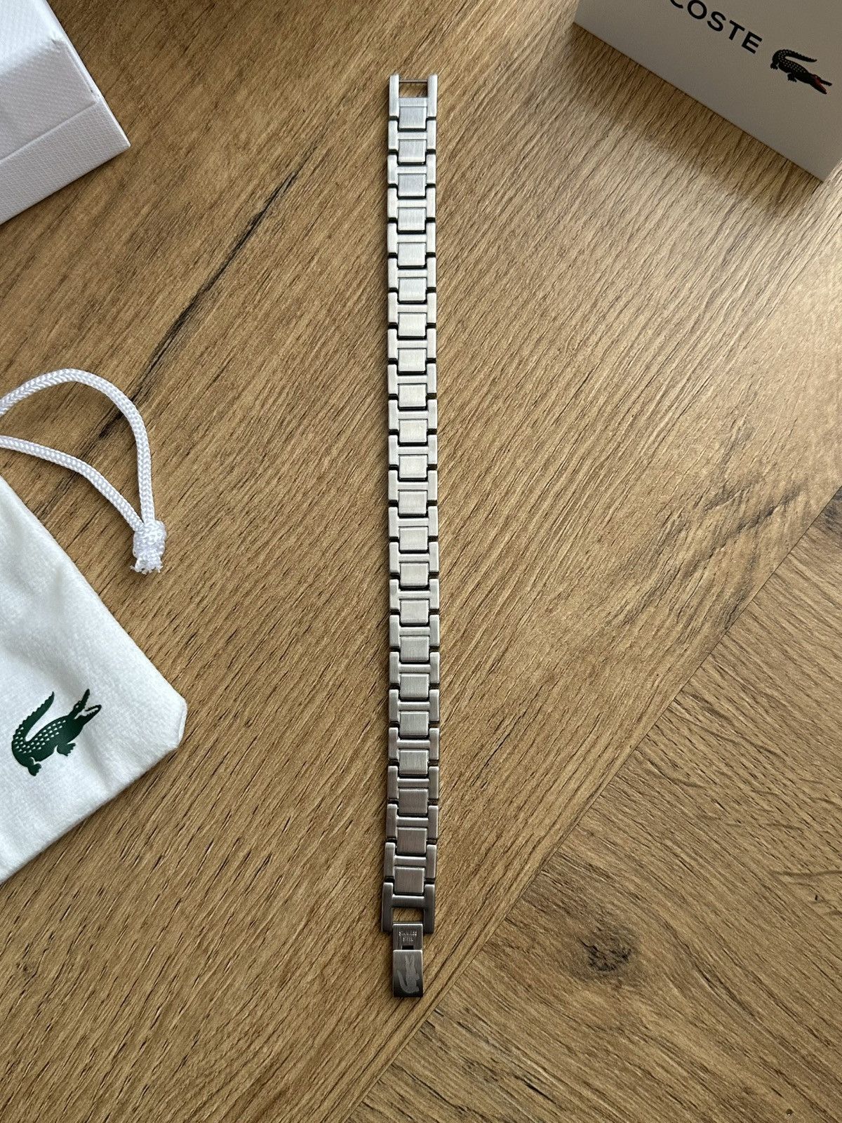 Lacoste Lacoste Metropole Silver New Men Bracelet Size ONE SIZE - 4 Thumbnail