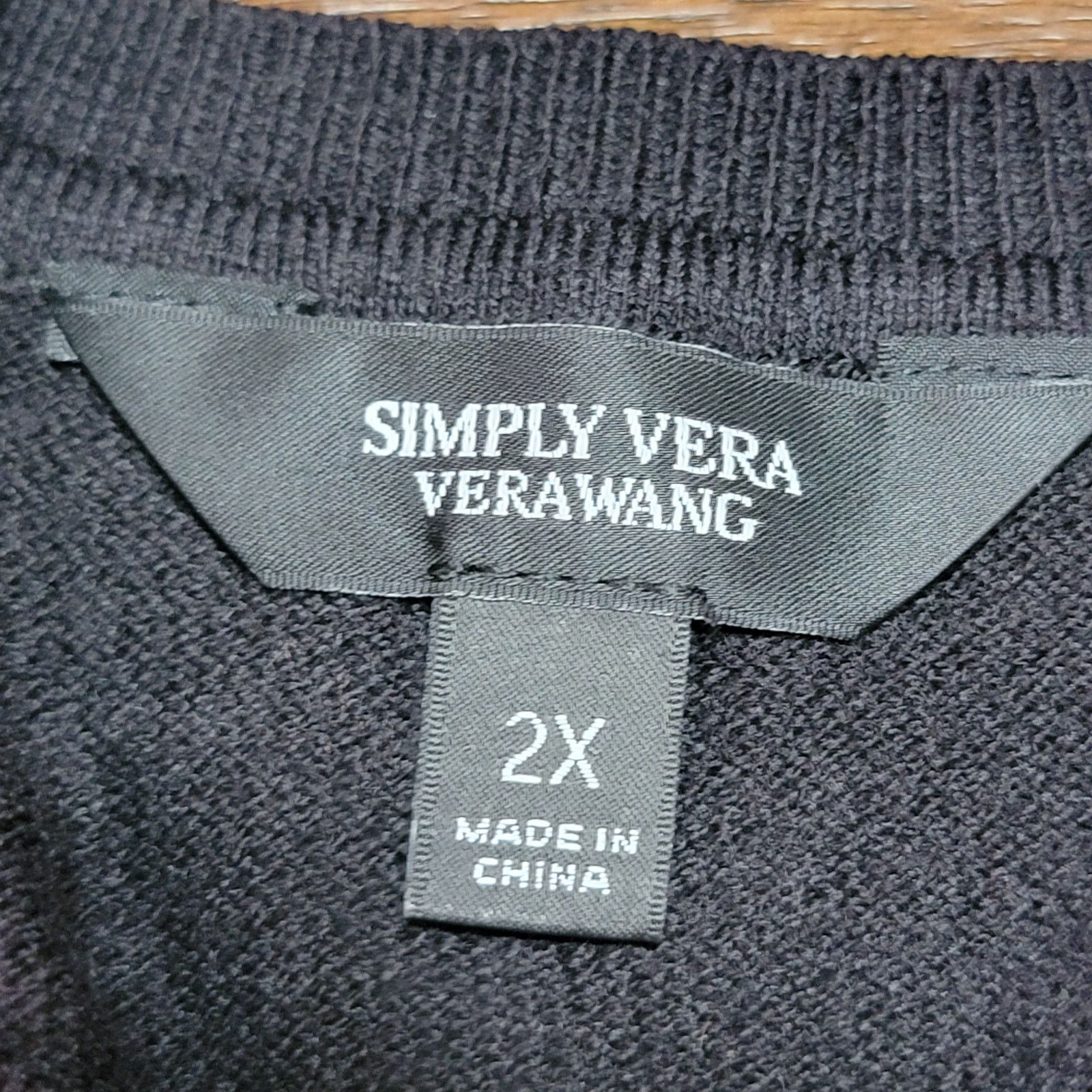 Vera Wang Vera Wang LS Lightweight Sweater Blouse w/ Lace Overlay - 2X Size XXL / US 16-18 / IT 52-54 - 4 Thumbnail